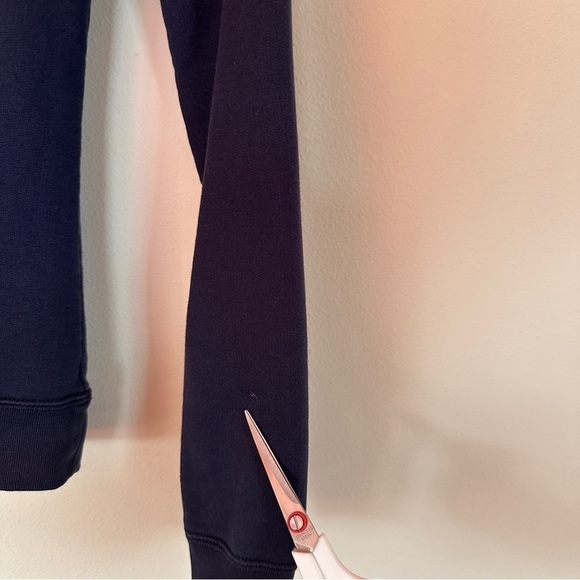 Tory Burch Sport Thick Knit Cotton Hoodie Sweatshirt in Navy Size XS - Picture 6 of 8